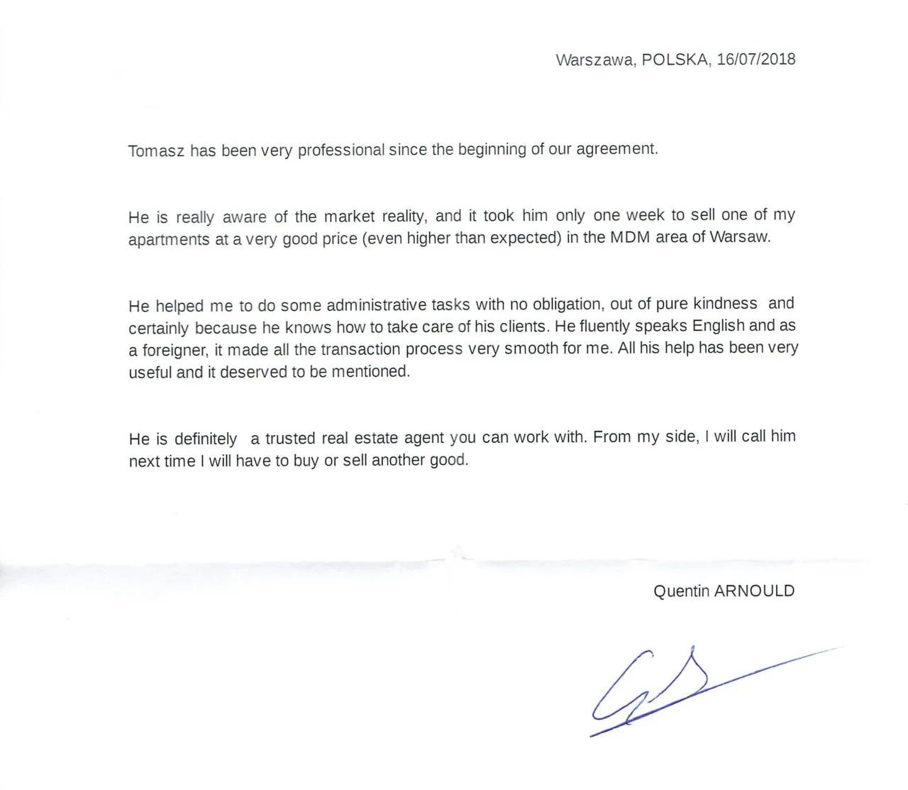 Referencja : Quentin