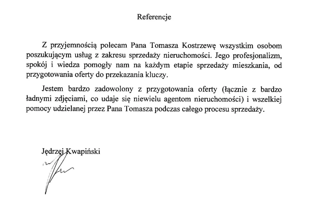 Referencja : Jędrzej
